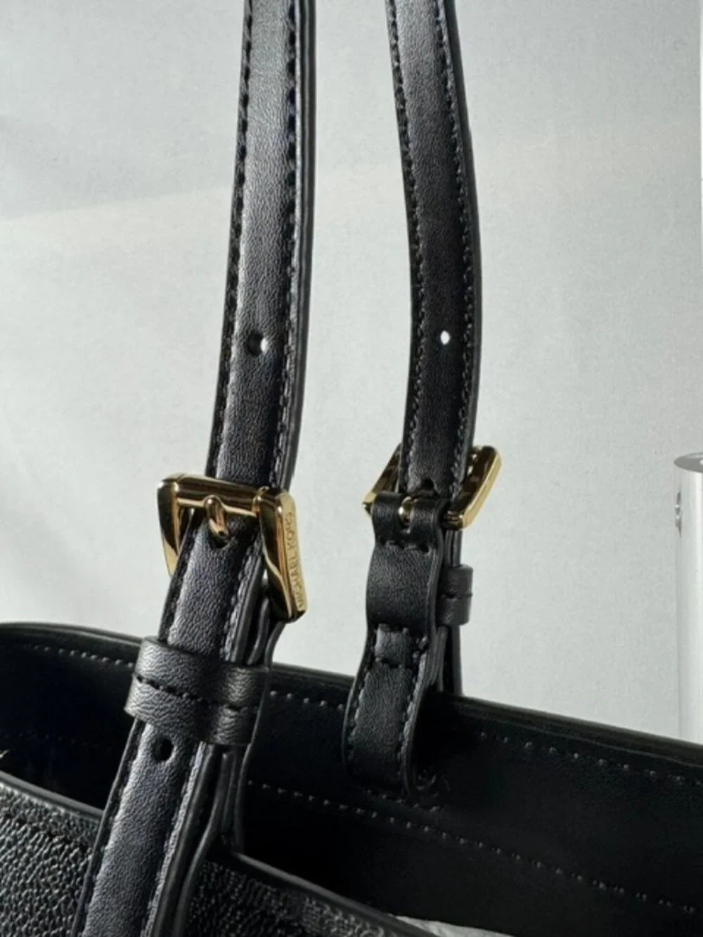 NEW Michael Kors Jet Set Medium Logo Pocket Tote, Black Signature Canvas NWT